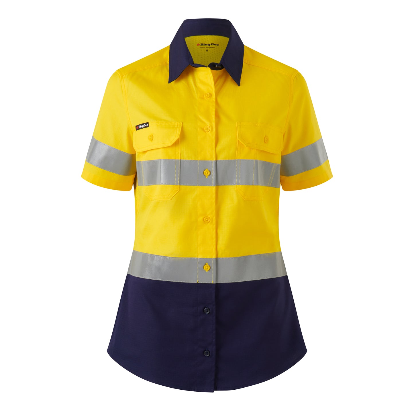 King Gee K44229 Womens Workcool Vented Reflective Short Sleeve Shirt