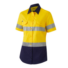 King Gee K44229 Womens Workcool Vented Reflective Short Sleeve Shirt