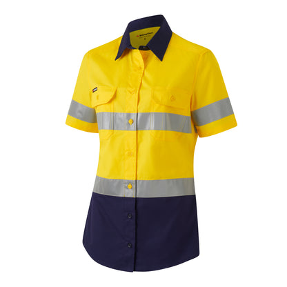 King Gee K44229 Womens Workcool Vented Reflective Short Sleeve Shirt