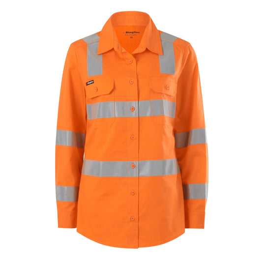 King Gee K44232 Women's Workcool Vented Vic Rail Shirt
