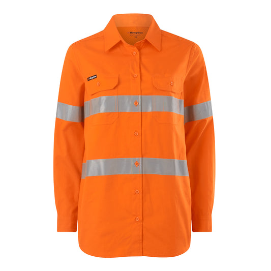 King Gee K44235 Womens Workcool Maternity Reflective Shirt