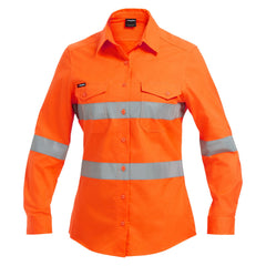 King Gee K44545 Women's Workcool 2 Hi-Vis Reflective Work Shirt