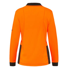King Gee K44730 Women's Workcool Hyperfreeze Hi-Vis Long Sleeve Polo Shirt