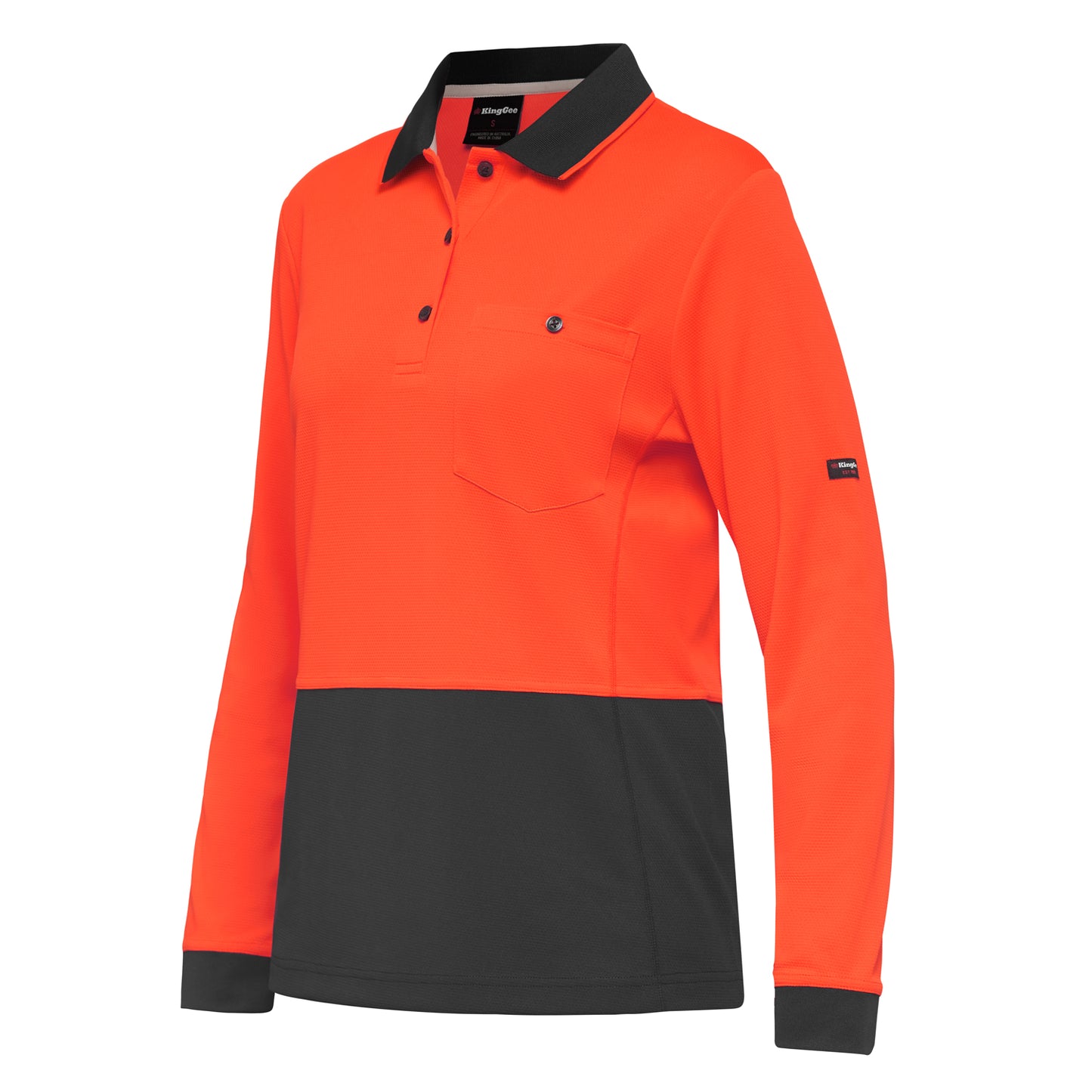 King Gee K44730 Women's Workcool Hyperfreeze Hi-Vis Long Sleeve Polo Shirt