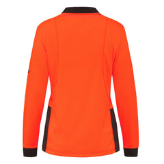 King Gee K44730 Women's Workcool Hyperfreeze Hi-Vis Long Sleeve Polo Shirt
