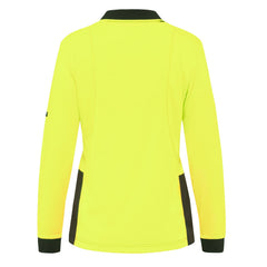 King Gee K44730 Women's Workcool Hyperfreeze Hi-Vis Long Sleeve Polo Shirt