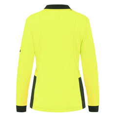 King Gee K44730 Women's Workcool Hyperfreeze Hi-Vis Long Sleeve Polo Shirt