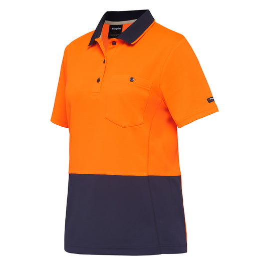 King Gee K44735 Women's Workcool Hyperfreeze Hi-Vis Short Sleeve Polo Shirt