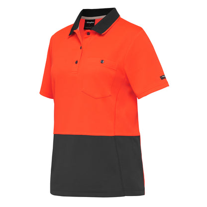 King Gee K44735 Women's Workcool Hyperfreeze Hi-Vis Short Sleeve Polo Shirt