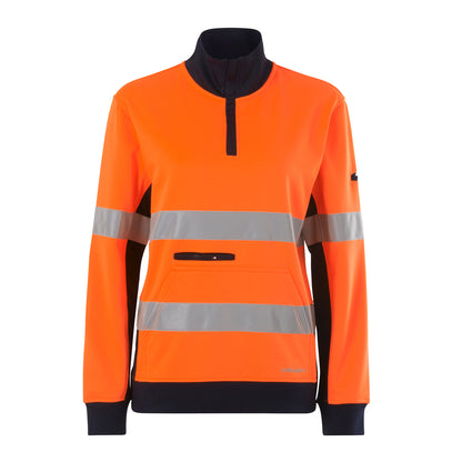 King Gee K45009 Women's Reflective Spliced 1/4 Zip Fleece