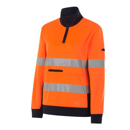 King Gee K45009 Women's Reflective Spliced 1/4 Zip Fleece