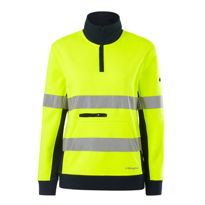 King Gee K45009 Women's Reflective Spliced 1/4 Zip Fleece