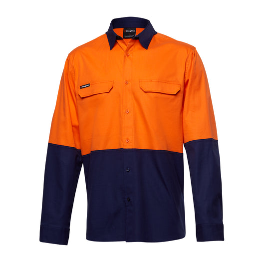 King Gee K54027 Workcool Pro Hi-Vis Stretch Long Sleeve Work Shirt
