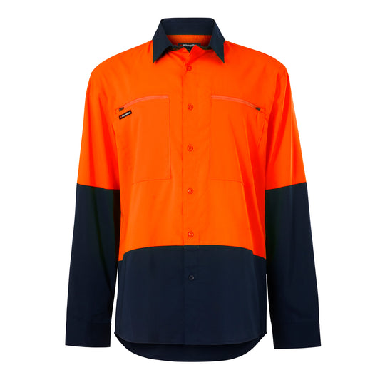 King Gee K54036 DryCool Hi Vis Spliced Shirt Long Sleeve Shirt