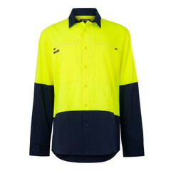 King Gee K54036 DryCool Hi Vis Spliced Shirt Long Sleeve Shirt
