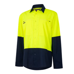 King Gee K54036 DryCool Hi Vis Spliced Shirt Long Sleeve Shirt