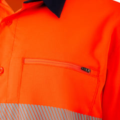 King Gee K54037 DryCool Hi Vis Spliced Taped Shirt Long Sleeve Shirt
