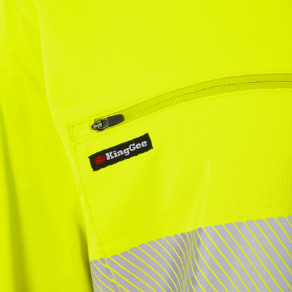 King Gee K54037 DryCool Hi Vis Spliced Taped Shirt Long Sleeve Shirt