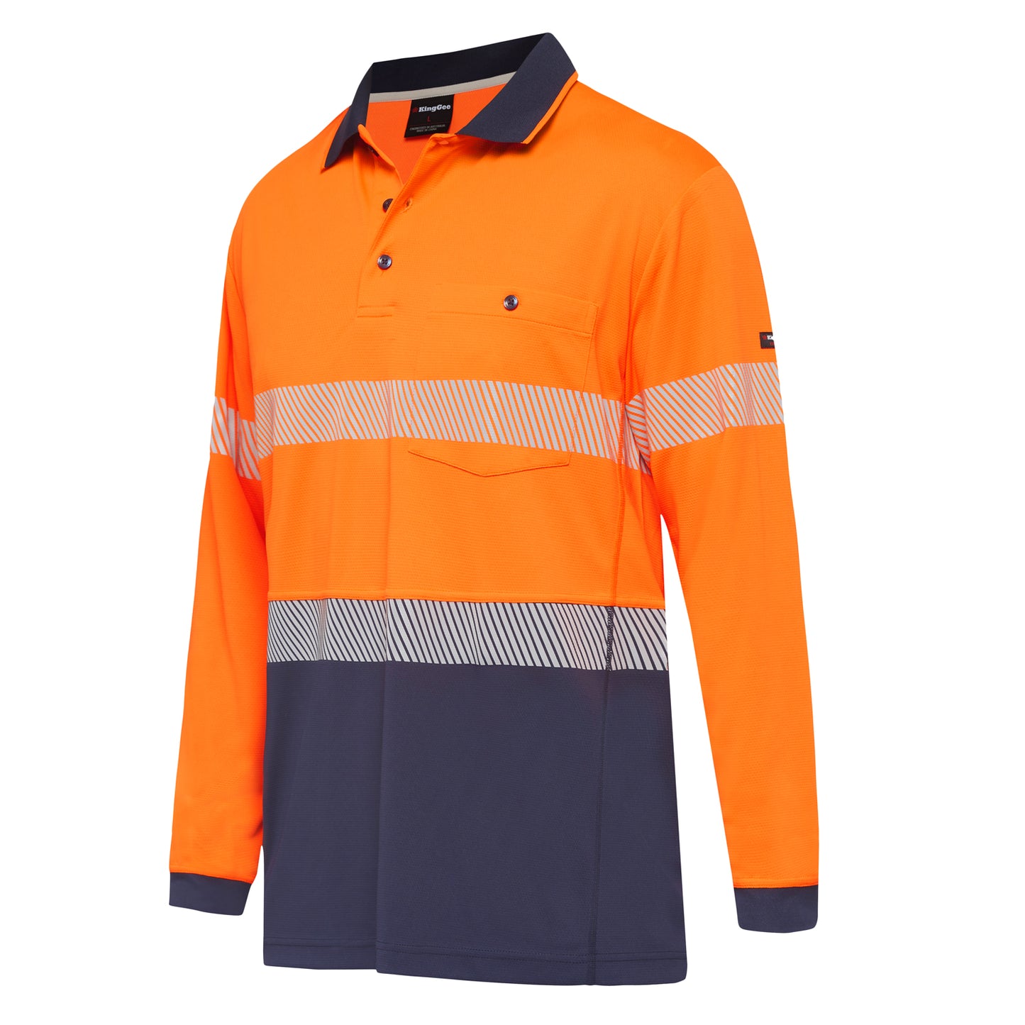 King Gee K54225 Workcool Hyperfreeze Hi-Vis Reflective Long Sleeve Polo