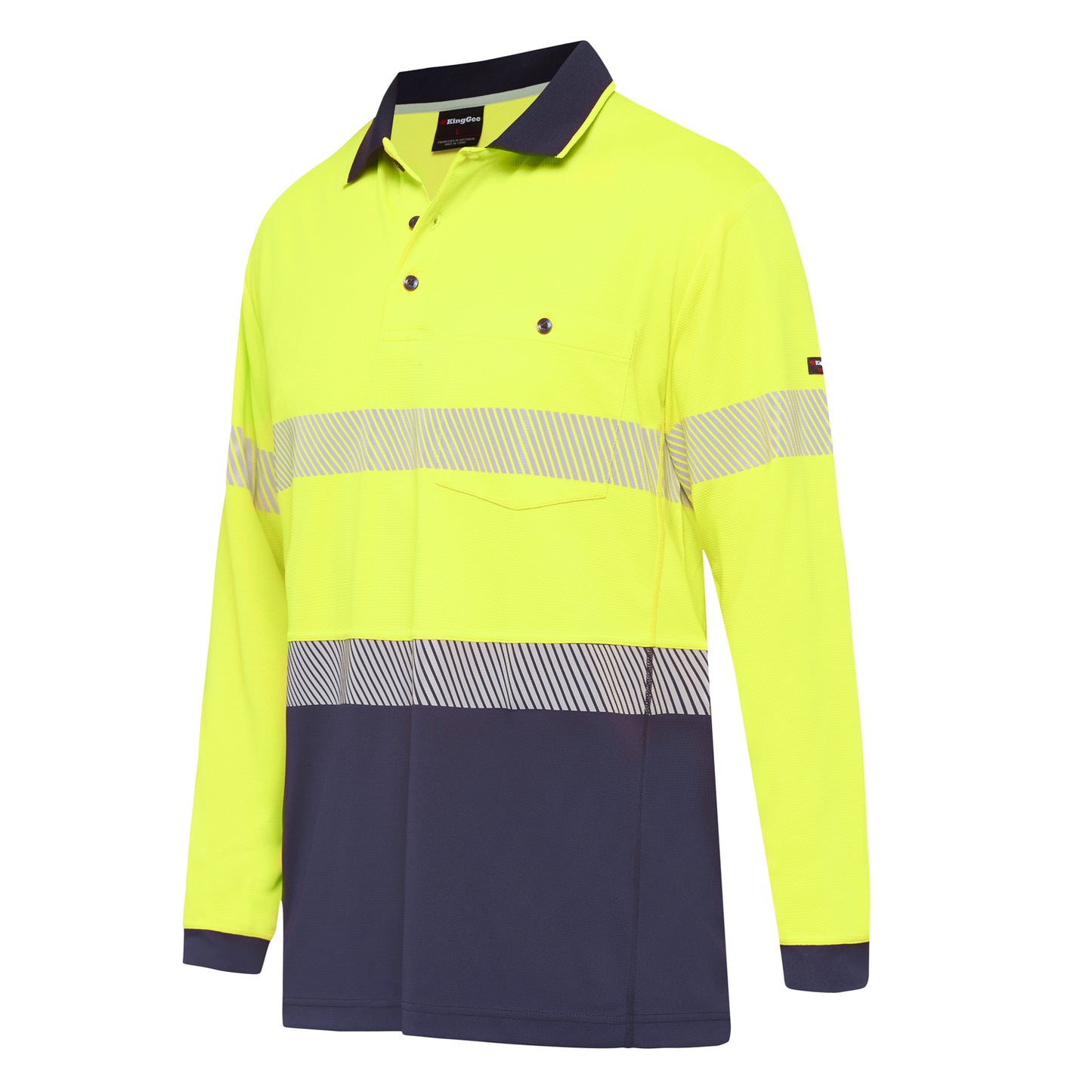 King Gee K54225 Workcool Hyperfreeze Hi-Vis Reflective Long Sleeve Polo