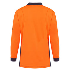 King Gee K54235 Workcool Hyperfreeze Hi-Vis Two Tone Long Sleeve Polo Shirt