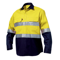 King Gee K54325 Originals Hi-Vis Reflective Closed Front Long Sleeve Shirt