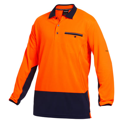 King Gee K54840 Workcool Hyperfreeze Hi-Vis Lightweight Long Sleeve Polo
