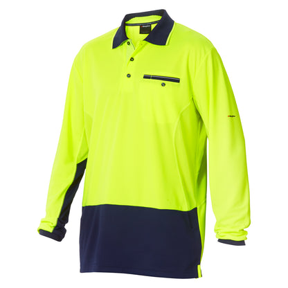 King Gee K54840 Workcool Hyperfreeze Hi-Vis Lightweight Long Sleeve Polo