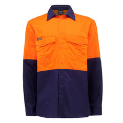 King Gee K54870 Workcool 2 Hi-Vis Two Tone Long Sleeve Drill Work Shirt