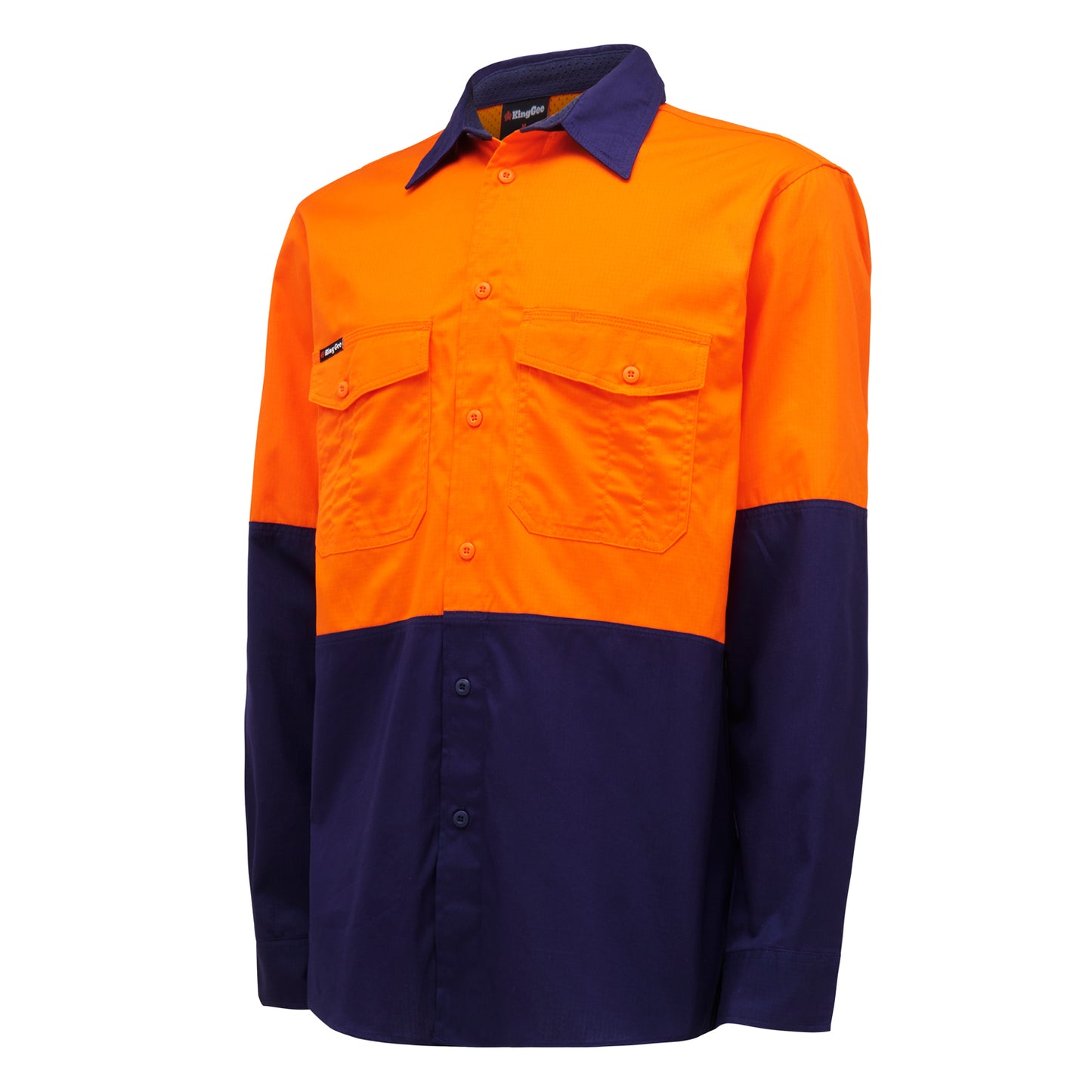 King Gee K54870 Workcool 2 Hi-Vis Two Tone Long Sleeve Drill Work Shirt