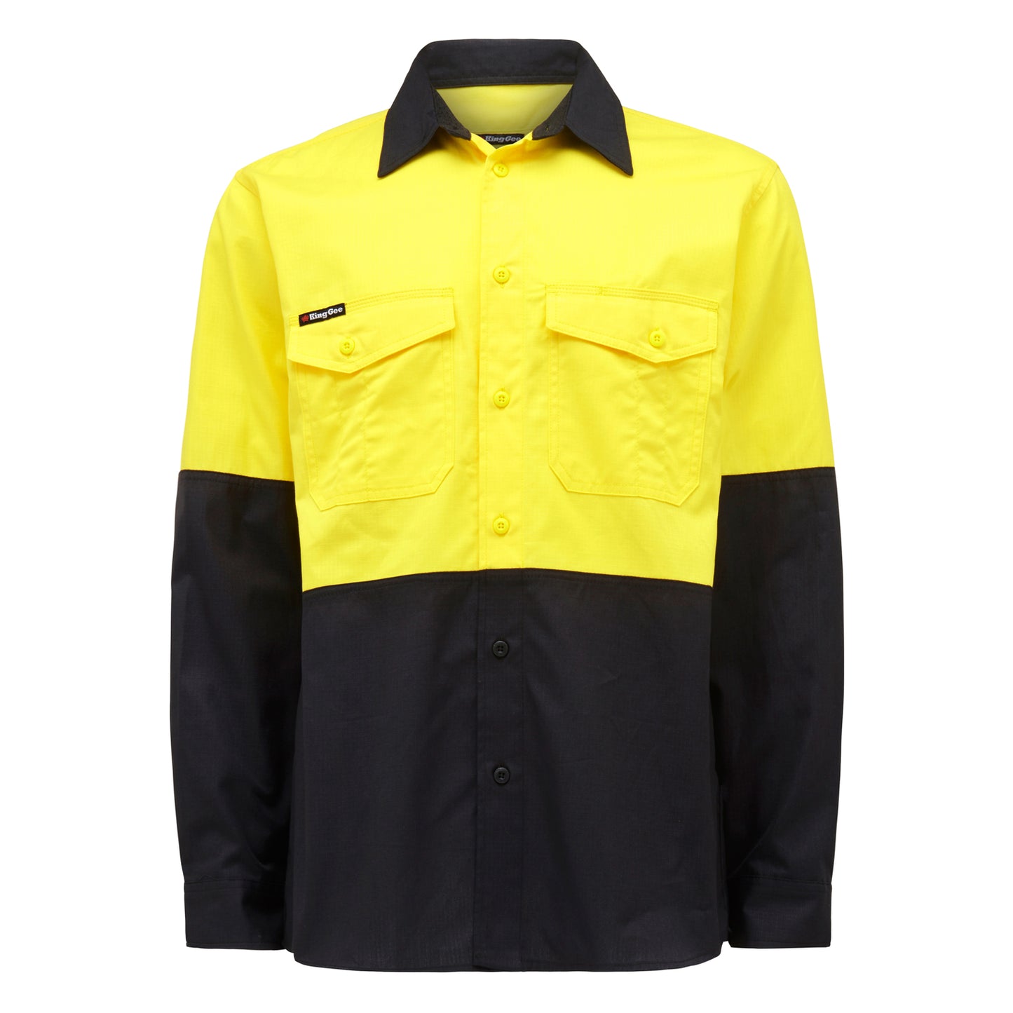 King Gee K54870 Workcool 2 Hi-Vis Two Tone Long Sleeve Drill Work Shirt