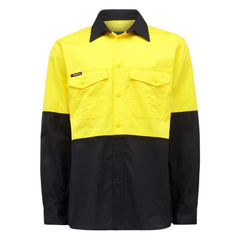 King Gee K54870 Workcool 2 Hi-Vis Two Tone Long Sleeve Drill Work Shirt