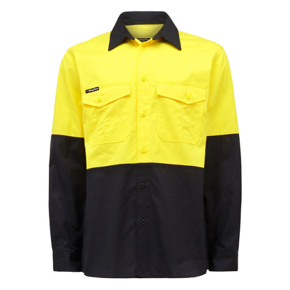 King Gee K54870 Workcool 2 Hi-Vis Two Tone Long Sleeve Drill Work Shirt