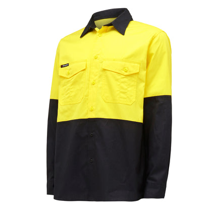 King Gee K54870 Workcool 2 Hi-Vis Two Tone Long Sleeve Drill Work Shirt
