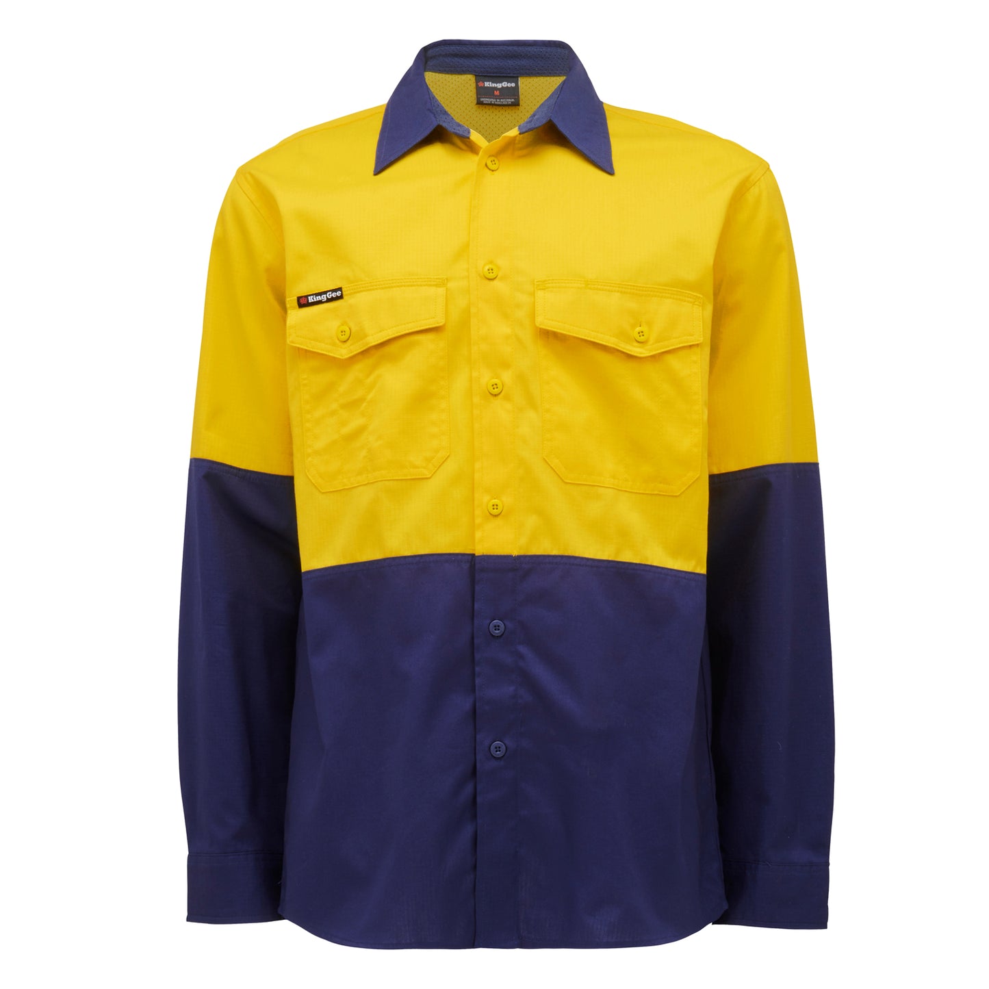 King Gee K54870 Workcool 2 Hi-Vis Two Tone Long Sleeve Drill Work Shirt