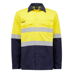 King Gee K54880 Workcool 2 Hi-Vis Reflective Two Tone Long Sleeve Work Shirt