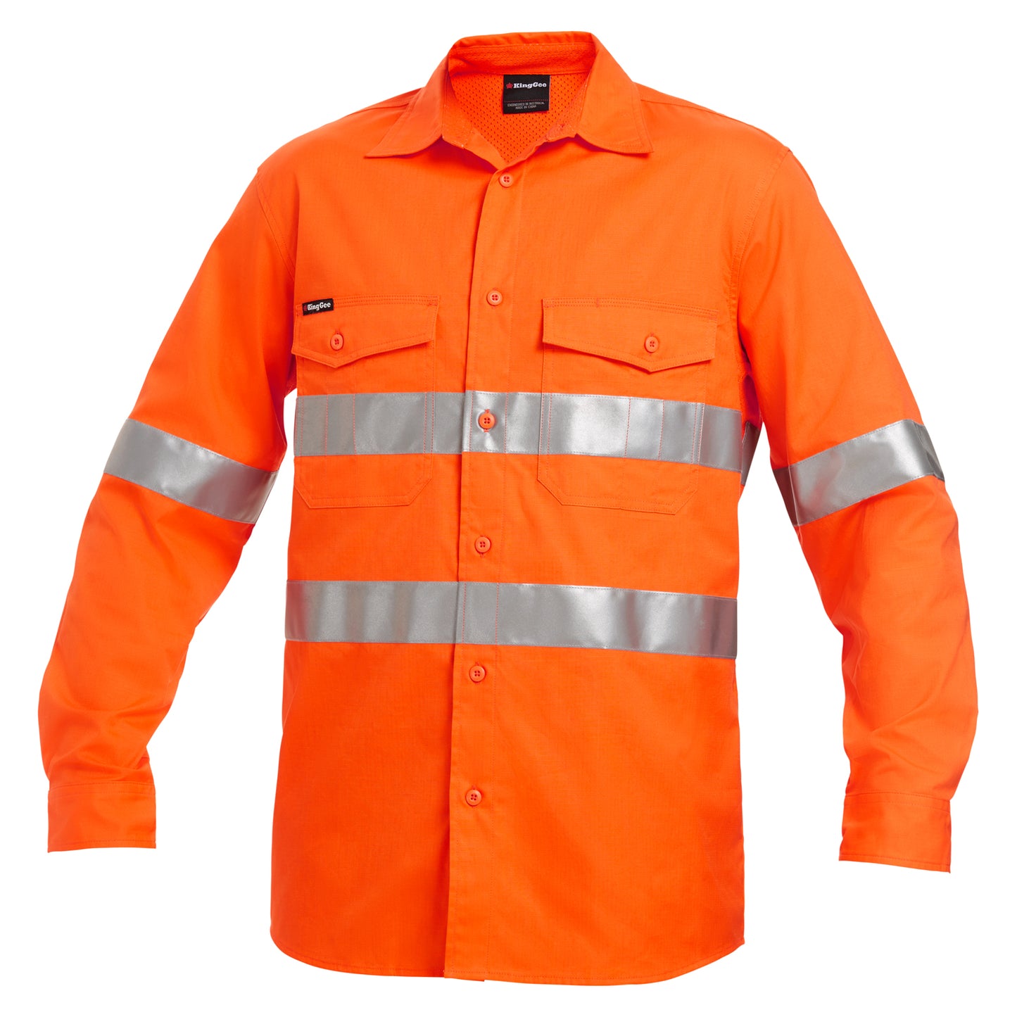 King Gee K54890 Workcool 2 Hi-Vis Reflective Long Sleeve Work Shirt