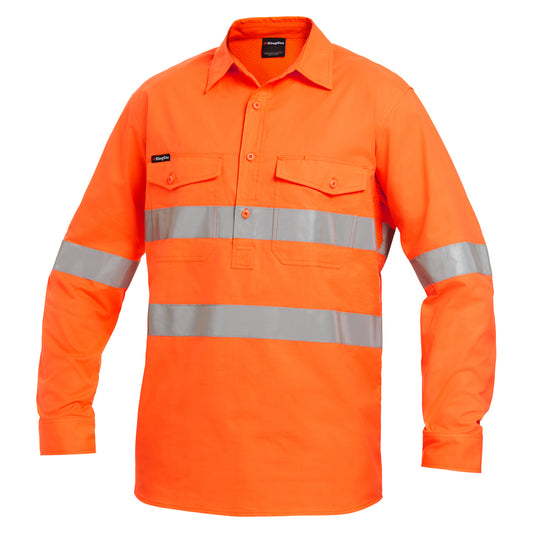 King Gee K54896 Workcool 2 Hi-Vis Reflective Closed Front Shirt