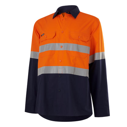 King Gee K54913 Workcool Vented Spliced Shirt Taped Long Sleeve