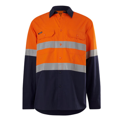 King Gee K54913 Workcool Vented Spliced Shirt Taped Long Sleeve