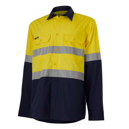 King Gee K54913 Workcool Vented Spliced Shirt Taped Long Sleeve