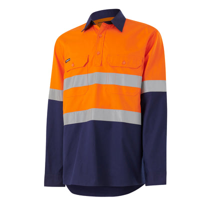 King Gee K54914 Workcool Vented Closed Front Spliced Shirt Taped Long Sleeve