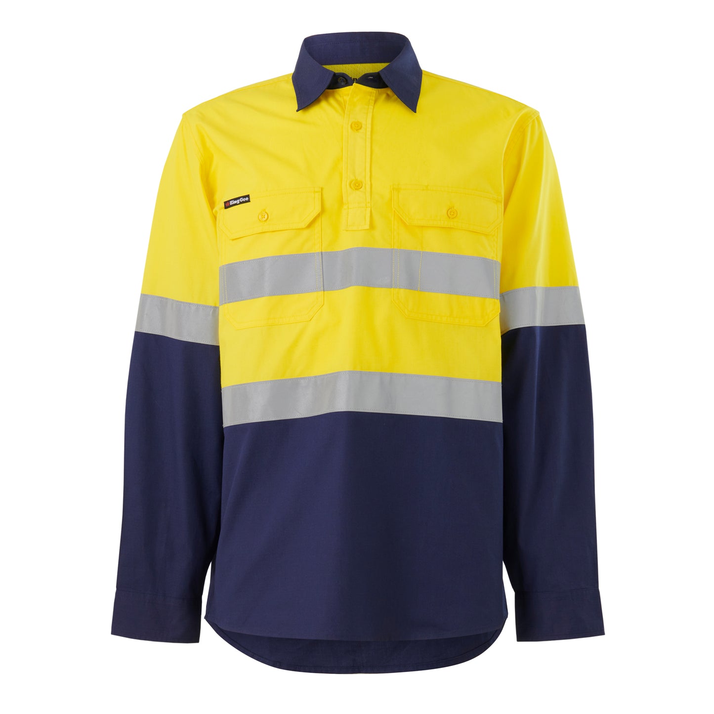 King Gee K54914 Workcool Vented Closed Front Spliced Shirt Taped Long Sleeve