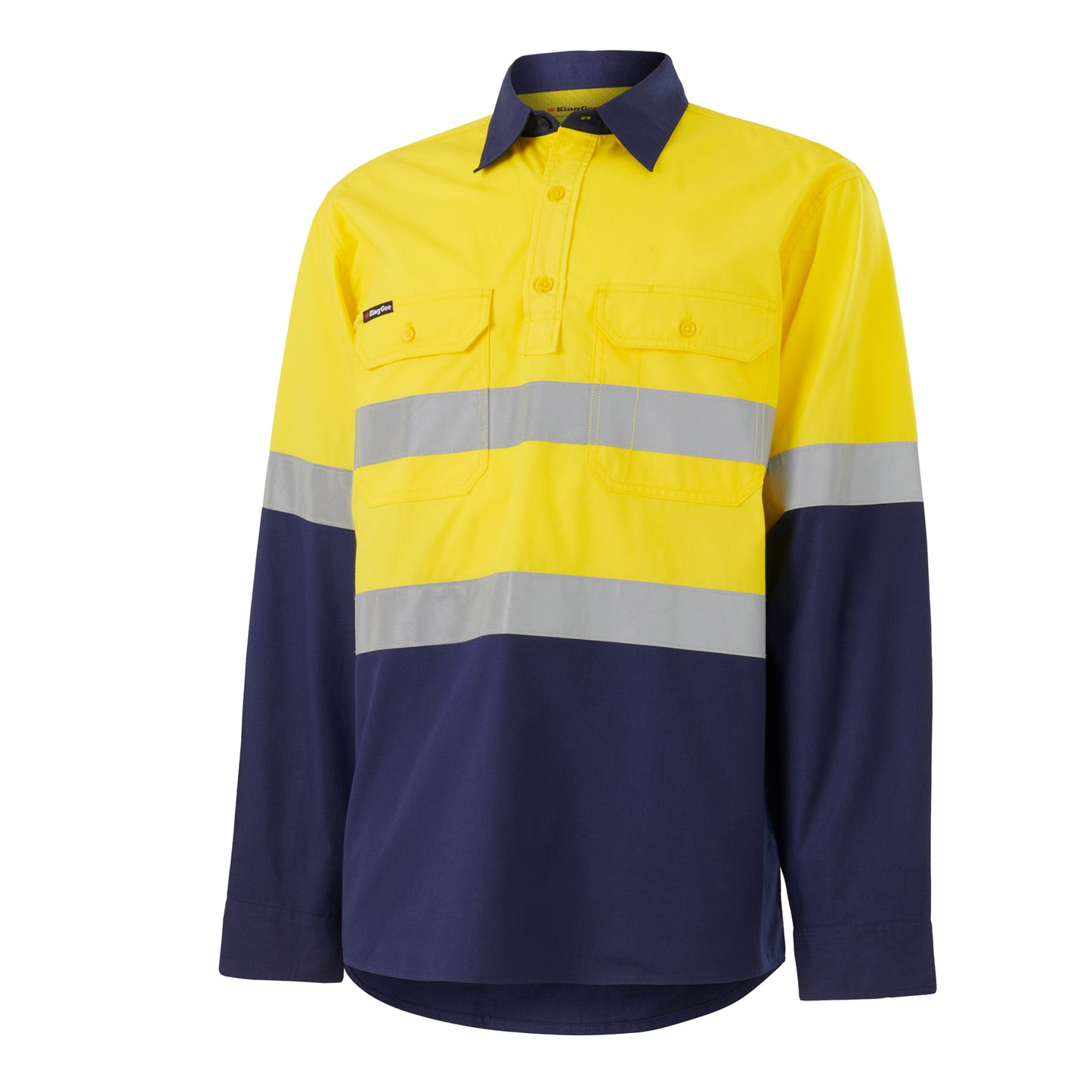 King Gee K54914 Workcool Vented Closed Front Spliced Shirt Taped Long Sleeve