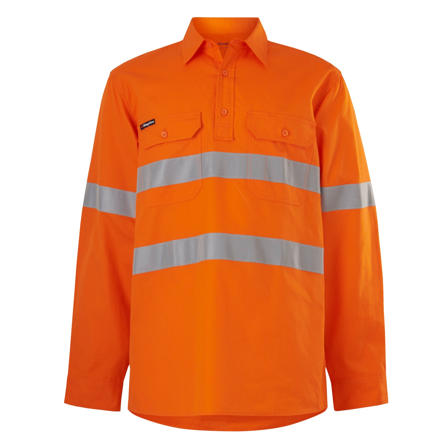 King Gee K54916 Workcool Vented Closed Front Shirt Taped Long Sleeve