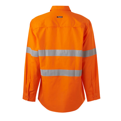 King Gee K54916 Workcool Vented Closed Front Shirt Taped Long Sleeve
