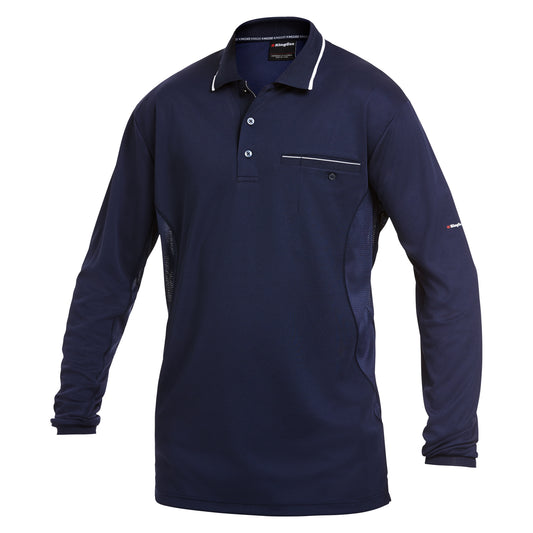 King Gee K69790 Workcool Long Sleeve Polo Shirt