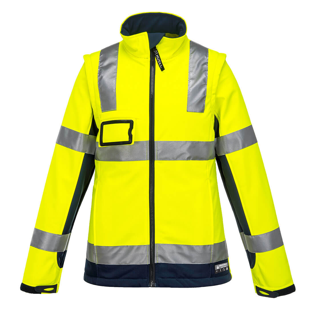 Portwest Huski Kimberley Hi-Vis 2-in-1 Contrast Softshell 3L in Yellow