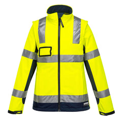 Portwest Huski Kimberley Hi-Vis 2-in-1 Contrast Softshell 3L in Yellow