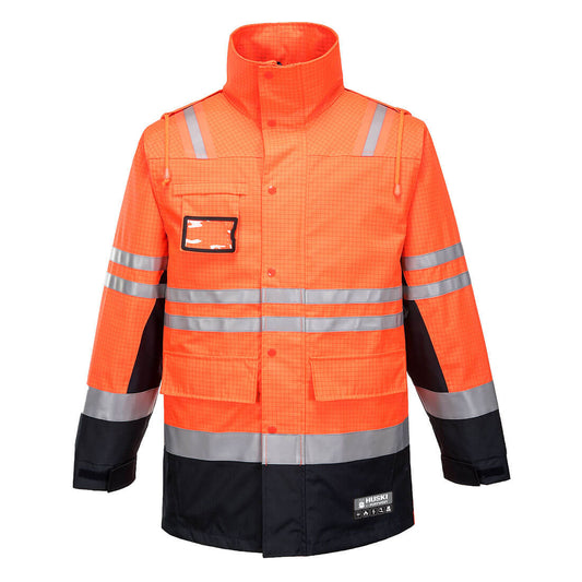 Portwest Huski FR Class D/N Fire Jacket in Orange/Navy